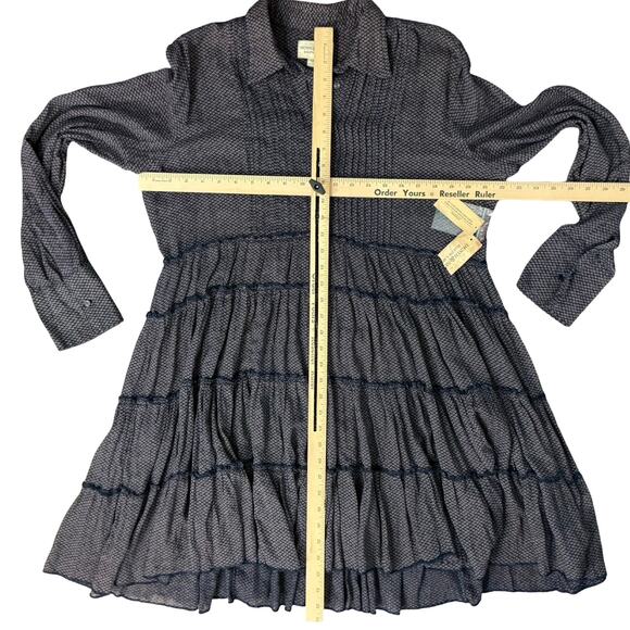 Denim & Supply Ralph Lauren Navy Blue White Long Sleeve Tiered Dress XL NEW Tag - Picture 5 of 13